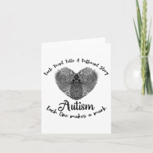 Funny Fingerprint Autism Each Print Tells A Differ Card
