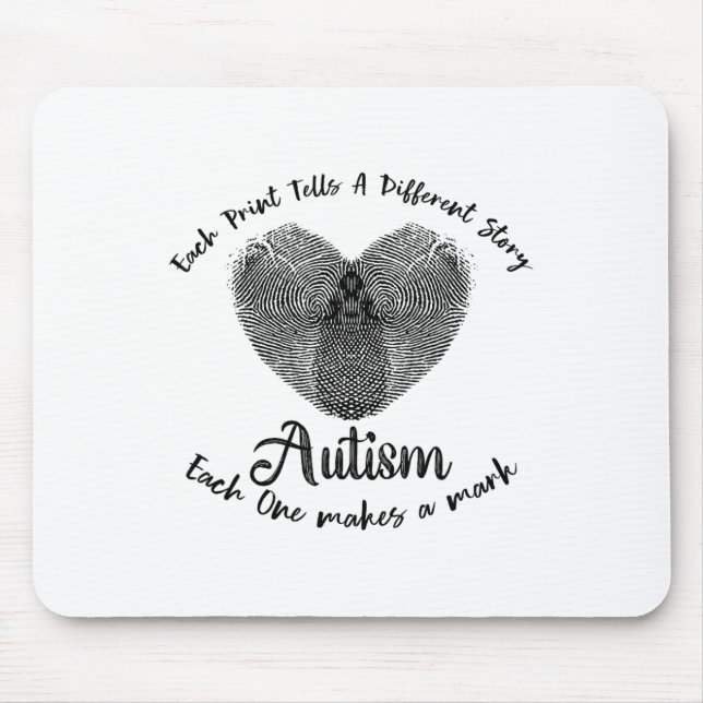 Funny Fingerprint Autism Each Print Tells A Differ Mouse Pad (Front)