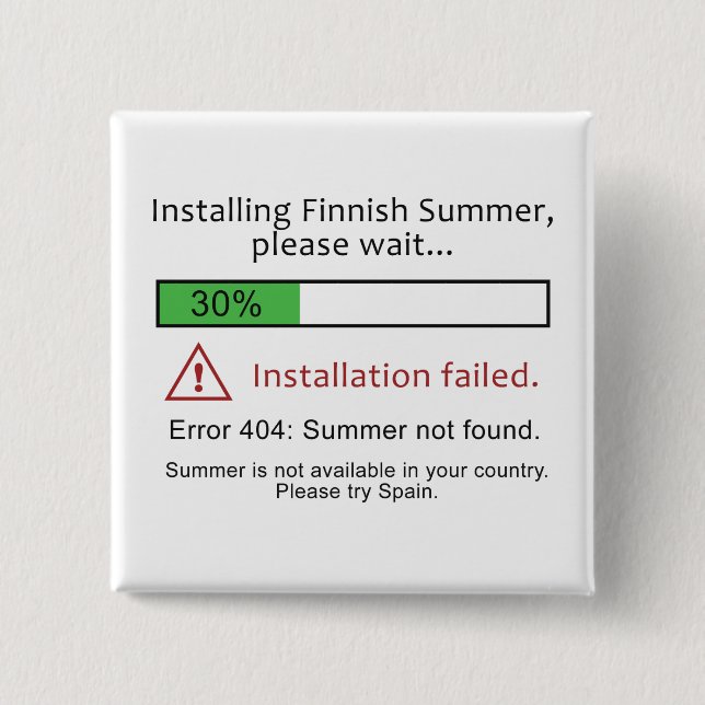 Funny Finnish Summer button button (Front)