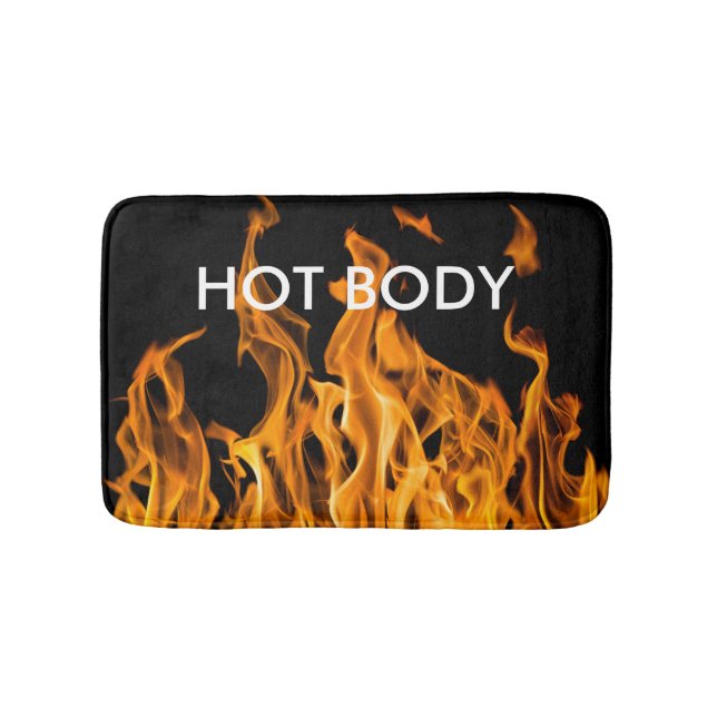 Funny Fire Flames Bath Mat (Front)