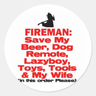 Funny Fire Safety Classic Round Sticker