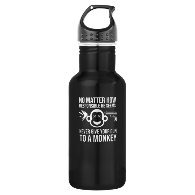 Funny Firearm Slogan Design for Gun Collectors 532 Ml Water Bottle (Front)