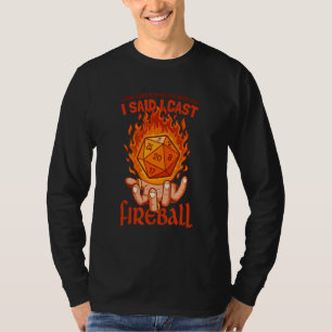 Funny Fireball Wizard Joke Mage Sorcerer Warlock F T-Shirt
