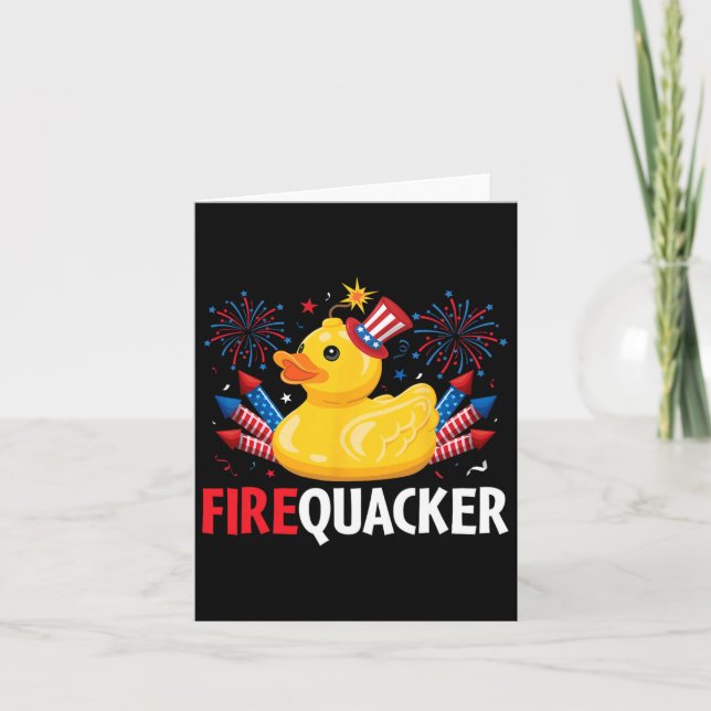 Funny Firecracker Duck 4th Of July  Card (Front)