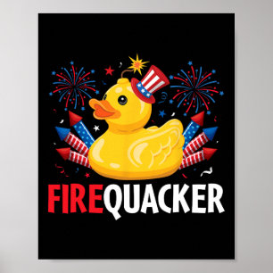 Funny Firecracker Duck 4th Of July Poster