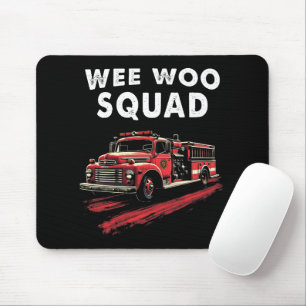 Funny Firefighter Art Fire Truck Fireman Mouse Pad