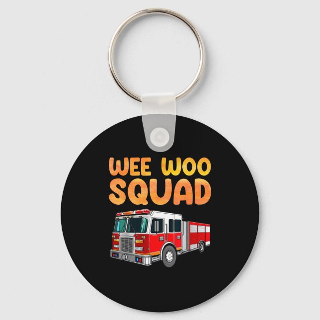 Funny Firefighter Art For Kids Men Women Fireman F Key Ring (Front)