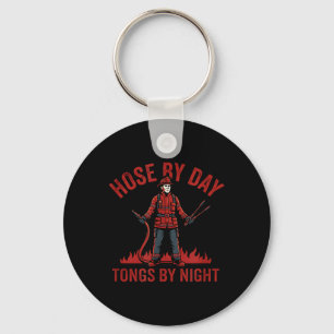Funny Firefighter Bbq Grilling Humour Fire Rescue Key Ring