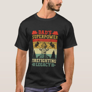 Funny Firefighter Fireman Dad Retro Vintage Fire T T-Shirt