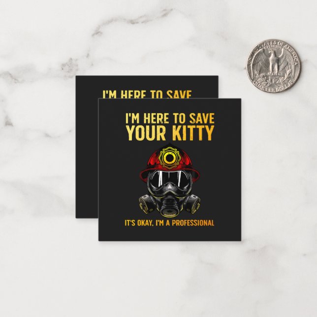 Funny Firefighter For Fireman Card (Front/Back In Situ)
