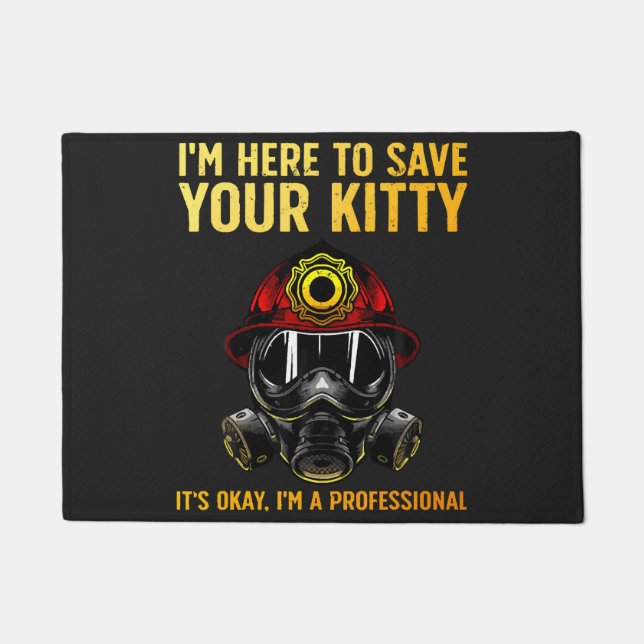 Funny Firefighter For Fireman Doormat (Front)