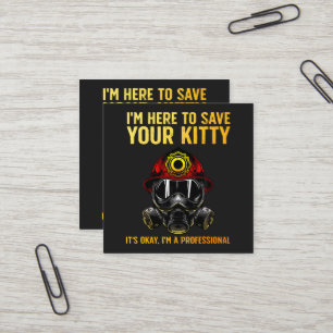 Funny Firefighter For Fireman Square Business Card