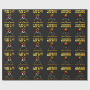 Funny Firefighter For Fireman Wrapping Paper