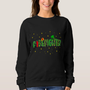 Funny Firefighter Jobs   St Patrick Day Leopard Pl Sweatshirt