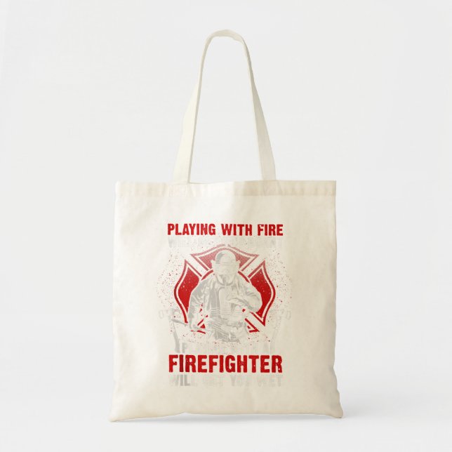 Funny Firefighter  Men Women Fire Department Rescu Tote Bag (Front)
