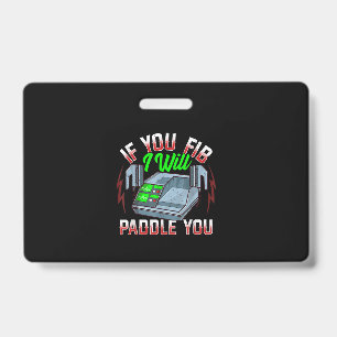 Funny FireFighter Police Office Defibrillator ID Badge