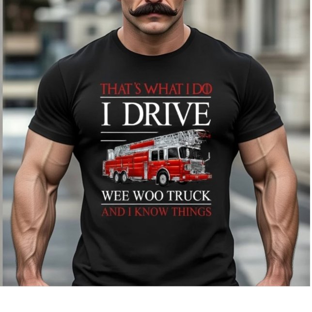 Funny Firefighter Wee Woo Truck Driver T-Shirt (Creator Uploaded)