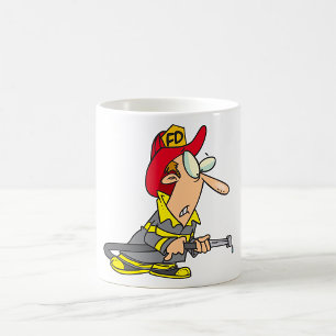 Funny Firefighter with Hose Emergency Responder  Coffee Mug