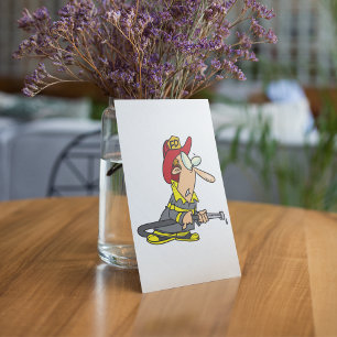 Funny Firefighter with Hose Emergency Responder Invitation