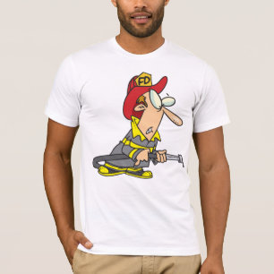Funny Firefighter with Hose Emergency Responder  T-Shirt
