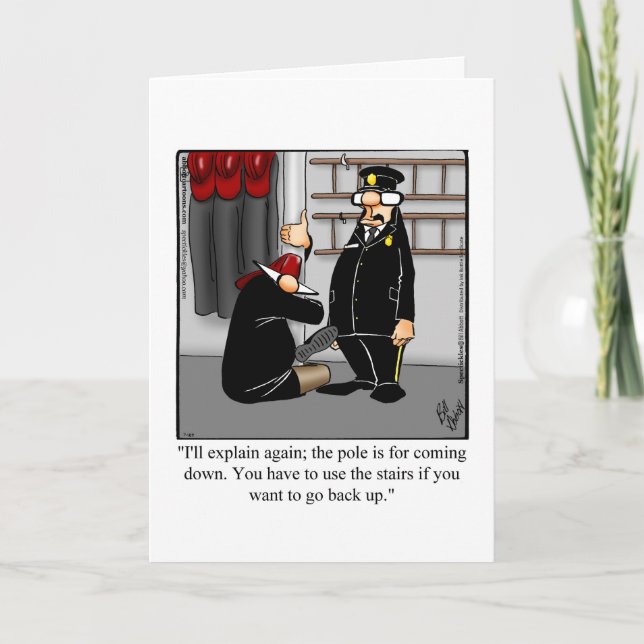 Funny Firemen Humour Welcome Greeting Card (Front)