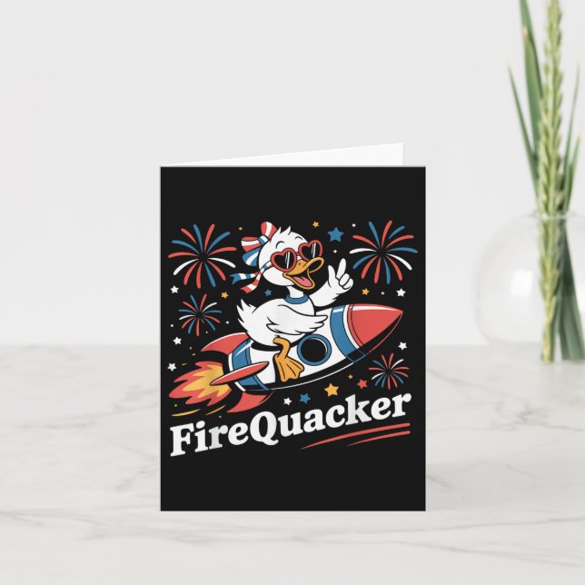 Funny Firequacker Goose 4th Of July Shirt Independ Card (Front)