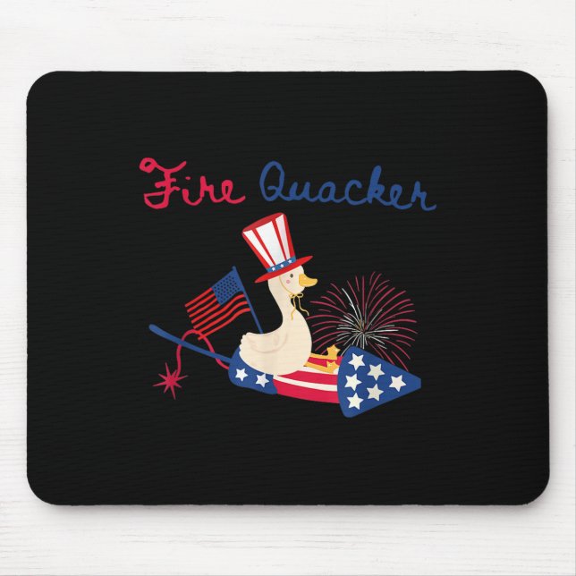 Funny Firequacker Goose 4th Of July Shirt Independ Mouse Pad (Front)