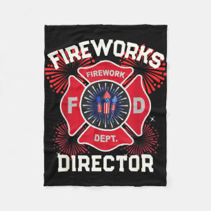 Funny firework director boom squad safety fleece blanket