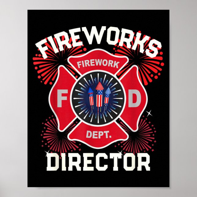 Funny firework director boom squad safety poster (Front)