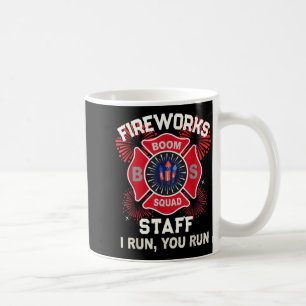 Funny firework staff run safety director boom coffee mug