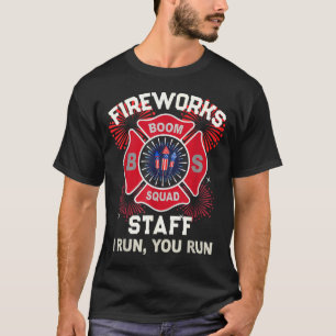 Funny firework staff run safety director boom T-Shirt