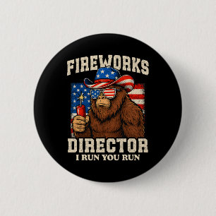 Funny Fireworks Director Bigfoot 4th Of July Usa F 6 Cm Round Badge