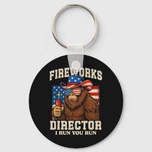 Funny Fireworks Director Bigfoot 4th Of July Usa F Key Ring