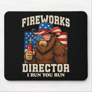 Funny Fireworks Director Bigfoot 4th Of July Usa F Mouse Pad
