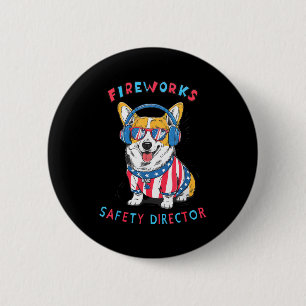 Funny Fireworks Safety Director Dog Technician Exp 6 Cm Round Badge