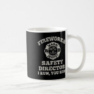 Funny Fireworks Safety Director Firefighter Americ Coffee Mug