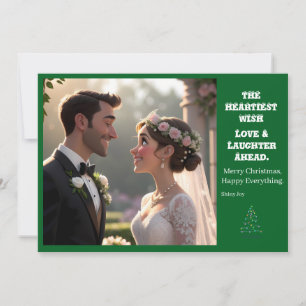 Funny First Christmas as Mr. & Mrs. Photo Holiday  Card