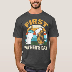 Funny First Father's Day Beer Dad and Son Daughter T-Shirt