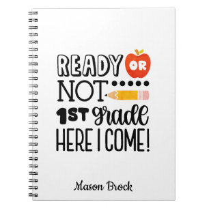Funny First grade student school personalised gift Notebook