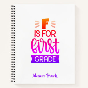 Funny First grade student school personalised gift Notebook