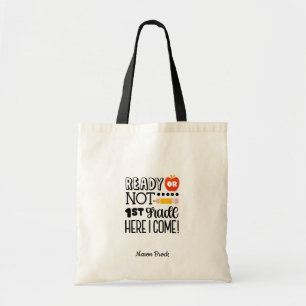 Funny First grade student school personalised gift Tote Bag