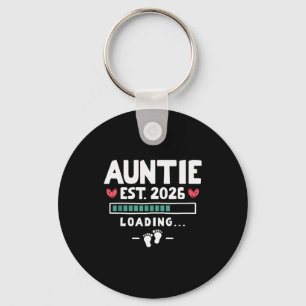 Funny First Time Aunt Baby Announcement - Auntie E Key Ring