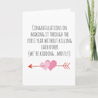 funny first wedding anniversary cards