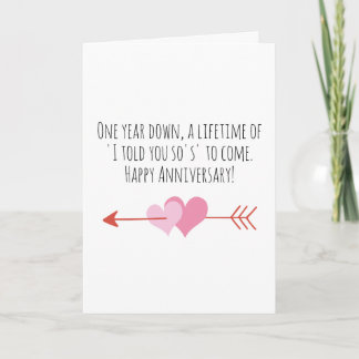 funny first wedding anniversary cards
