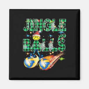 Funny First Xmas As A Dad Jingle Volleyball Papa U Magnet