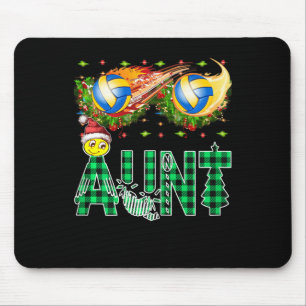 Funny First Xmas As An Aunt Cool Tinsel Volleyball Mouse Pad