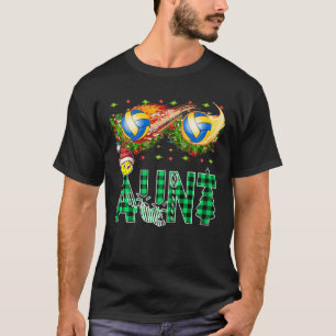 Funny First Xmas As An Aunt Cool Tinsel Volleyball T-Shirt