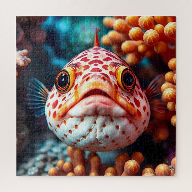 Funny Fish and Coral Close  Jigsaw Puzzle (Vertical)