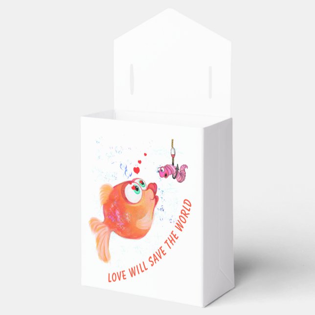 Funny Fish and Worm Gift Boxes - Custom Text (Opened)