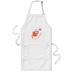 Funny Fish and Worm Love Romantic Apron